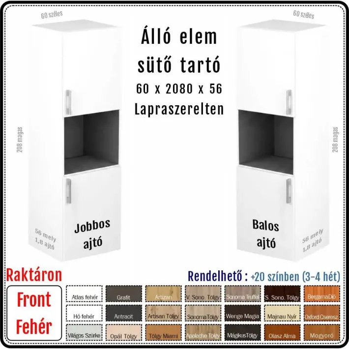 60-as Beépíthető Sütős Állóelem (Egyedi gyártás sütő típus alapján)