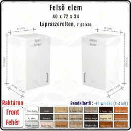 35 cm-es felső konyhaszekrény váz fehér fronttal (72 magas) 35 cm-es felső konyhaszekrény váz fehér fronttal (72 magas)