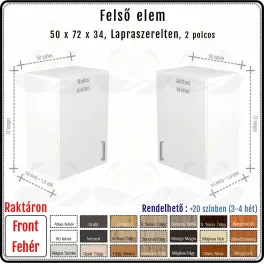 50 cm-es felső konyhaszekrény váz fehér fronttal (72 magas) 50 cm-es felső konyhaszekrény váz fehér fronttal (72 magas)