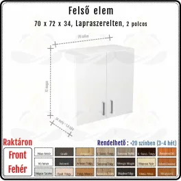 70 cm-es Felső Konyhaszekrény Váz Fehér Fronttal (72 cm magas) 70 cm-es Felső Konyhaszekrény Váz Fehér Fronttal (72 cm magas)