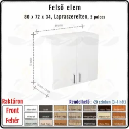 80 cm-es Konyhai Faliszekrény Váz Fehér Ajtóval 80 cm-es Konyhai Faliszekrény Váz Fehér Ajtóval