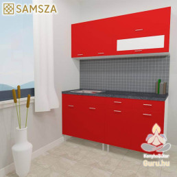 Samsza 160 cm Blokk Konyha – Fényes Piros