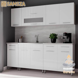 Samsza 200 cm Blokk Konyha – Fényes Fehér