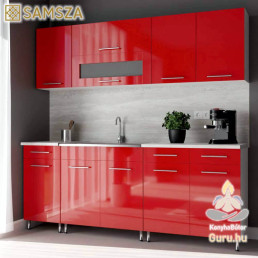 Samsza 200 cm Blokk Konyha – Fényes Piros