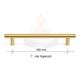 T-bar bútorfogantyú 160 mm – arany (gold) T-bar bútorfogantyú 160 mm – arany (gold)
