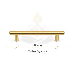 T-bar arany bútorfogantyú 96 mm – modern prémium fogantyú