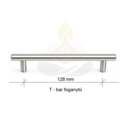 T-bar bútorfogantyú 128 mm – inox (rozsdamentes hatás)