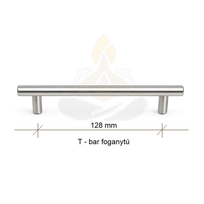 T-bar bútorfogantyú 128 mm – inox (rozsdamentes hatás)