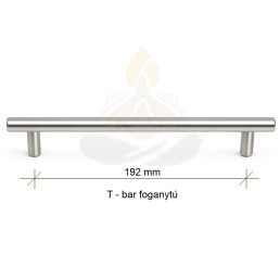 T-bar bútorfogantyú 192 mm – inox (rozsdamentes hatás)