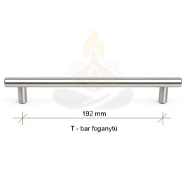 T-bar bútorfogantyú 192 mm – inox (rozsdamentes hatás)