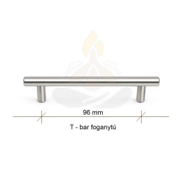 T-bar bútorfogantyú 96 mm – inox