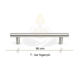 T-bar bútorfogantyú 96 mm – inox