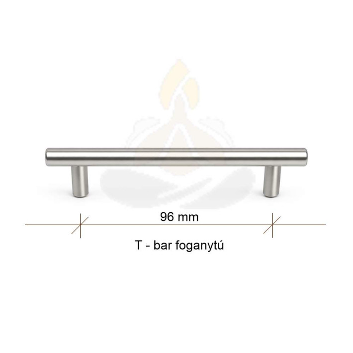 T-bar bútorfogantyú 96 mm – inox